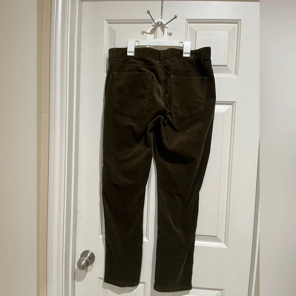 TALBOTS Dark Brown STRETCH Corduroy Straight-Leg Pants WOMEN SIZE 12